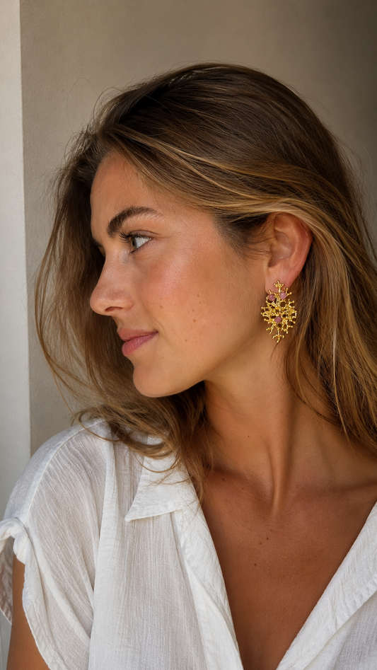 PENDIENTES ROSA SILVESTRE