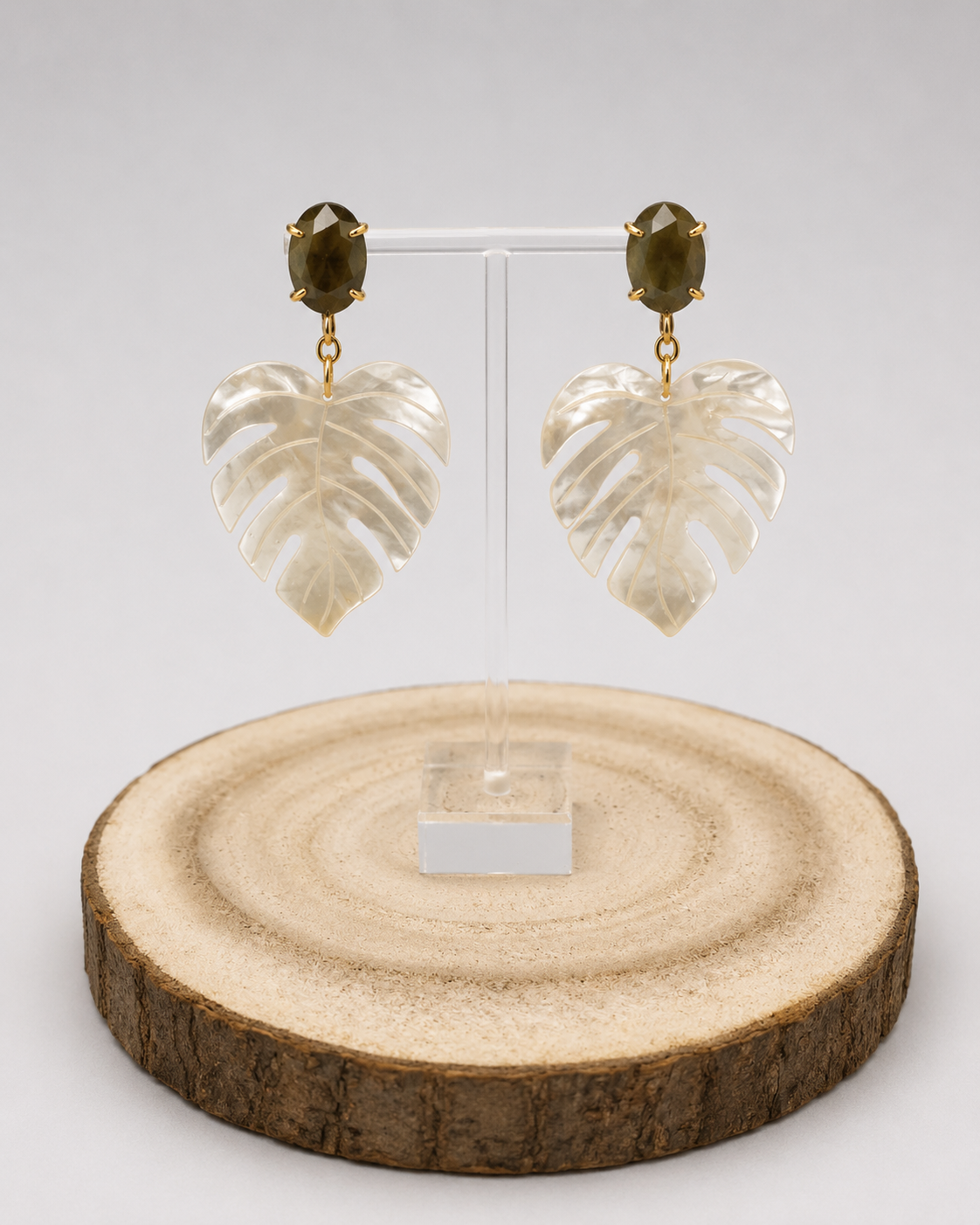 PENDIENTES MONSTERA NACARADA